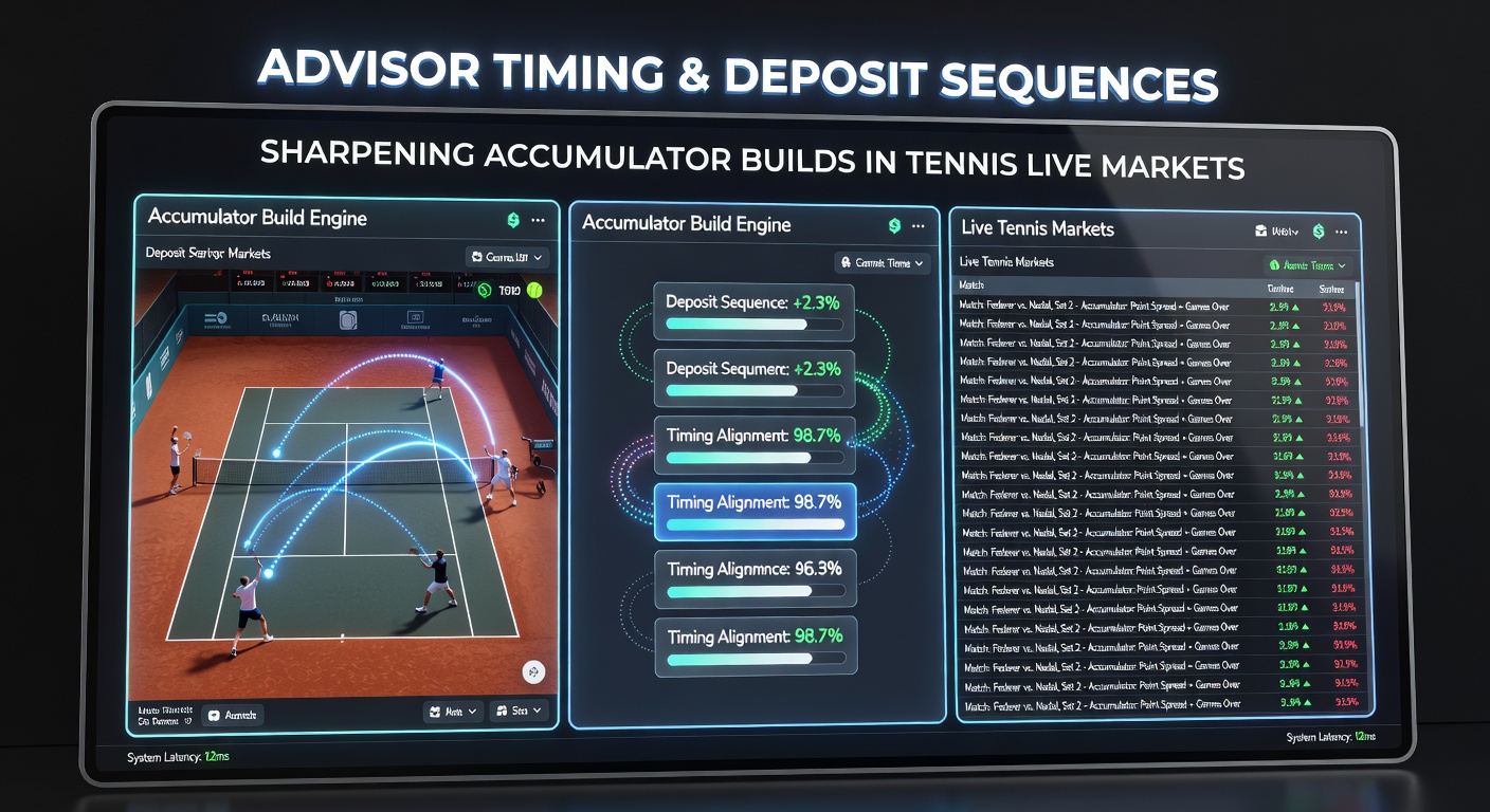 Beispiel für Akkumulator-Aufbau in Tennis-Live-Märkten mit mobiler Einzahlungssequenz