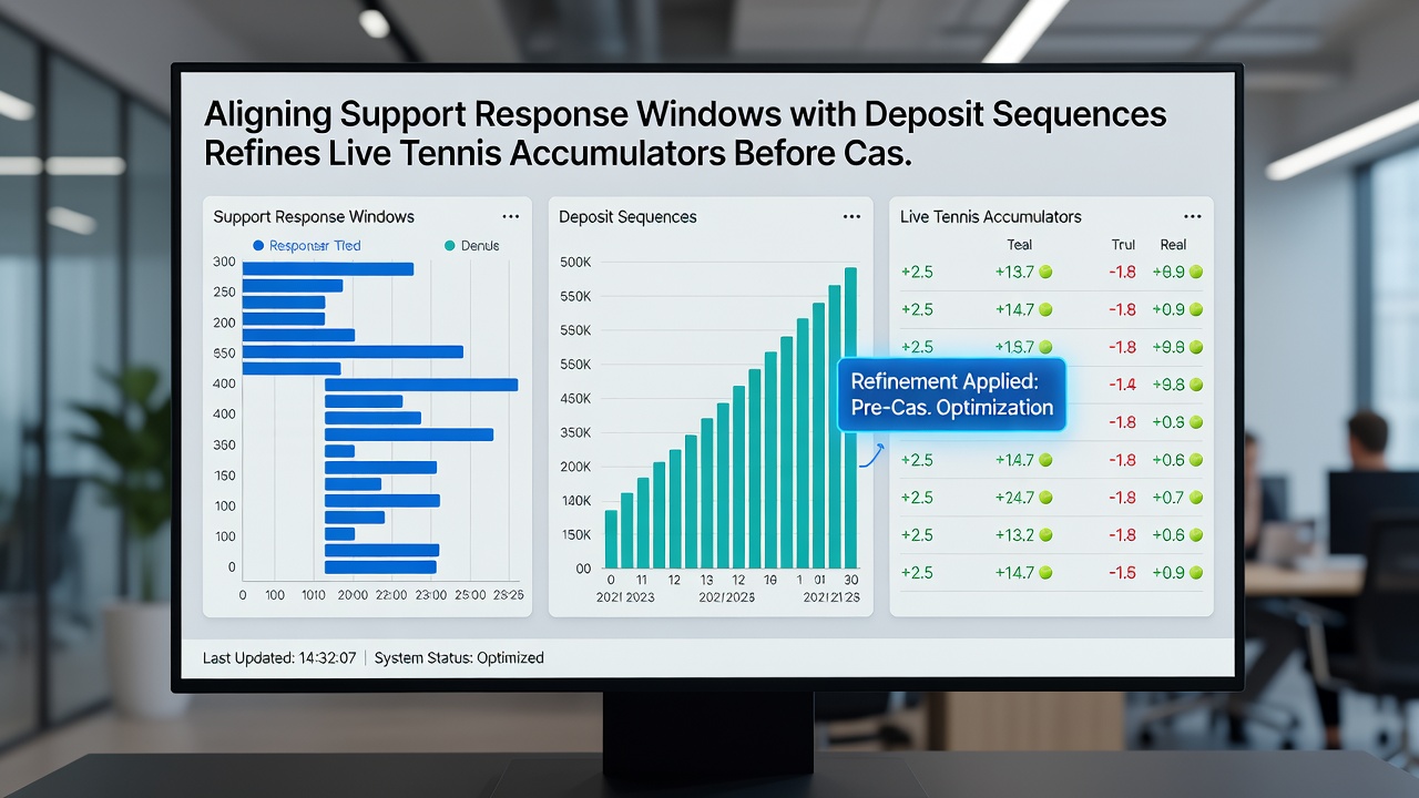 Darstellung der Synchronisation von Support-Timing und Einzahlungen bei Tennis-Akkumulatoren auf mobilen Geräten