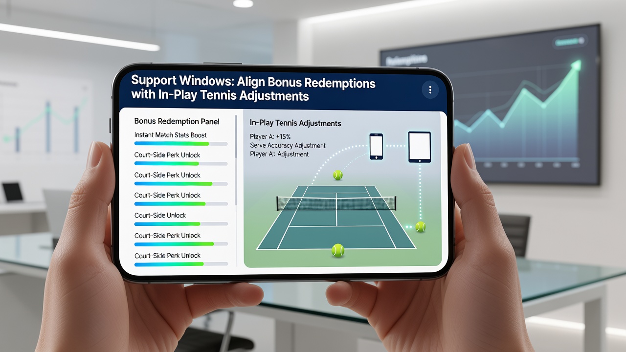 Darstellung einer mobilen App-Oberfläche mit Tennis-In-Play-Optionen und Bonus-Elementen