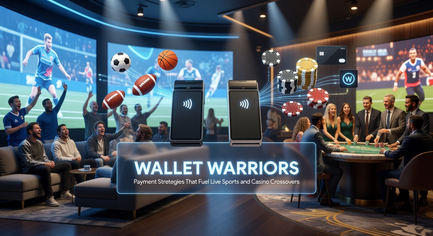 Grafik zeigt ein digitales Wallet, das Sportwetten und Casino-Symbole verbindet, mit Pfeilen für schnelle Transaktionen